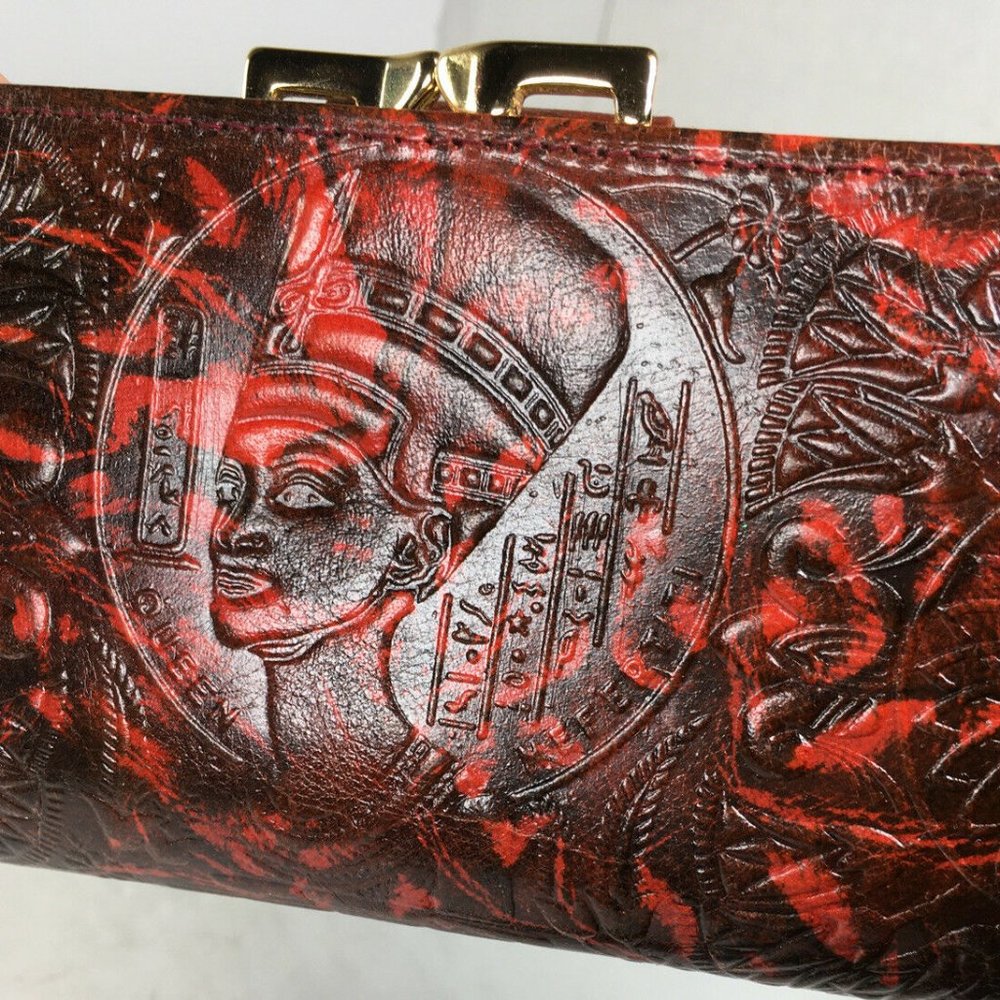 Queen Nefertiti Egyptian Red Leather Wallet